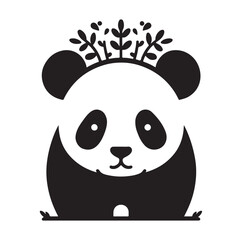 Obraz premium Minimal Panda AI Logo – Cute & Clean Vector Design