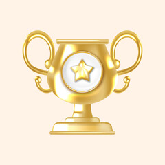 Stylish Gold Trophy with Decorative Star Symbol Perfect for Sports Badges and Digital Medals