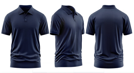 Navy Blue Collared Shirt Design Template