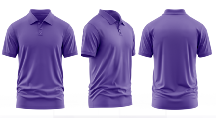 Purple Collared Shirt Design Template