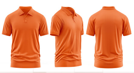 Orange Collared Shirt Design Template
