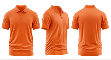 Orange Collared Shirt Design Template