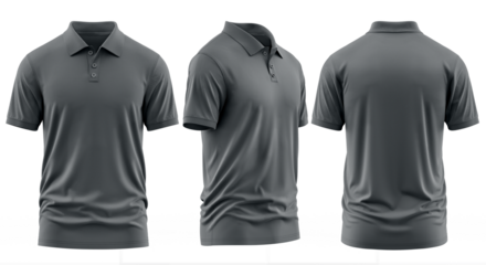 Grey Collared Shirt Design Template