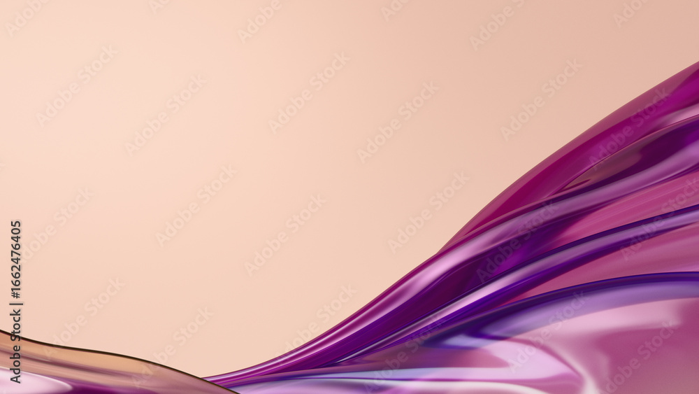 Aufkleber abstract 3d render of flowing gradient surface. smooth curves and vibrant purple tones.
