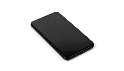 Black smartphone on white background (1)