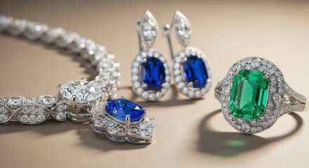 Fototapeta premium Elegant Jewelry Set for Advertising and Social Media