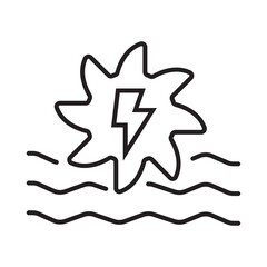 Hydro energy power for sustainable electricity over water waves. Suitable for green energy, renewable resources, environmental conservation, and technology concepts.