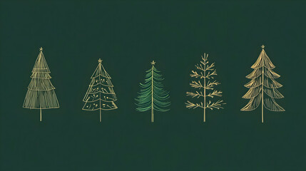Stylized christmas trees illustration