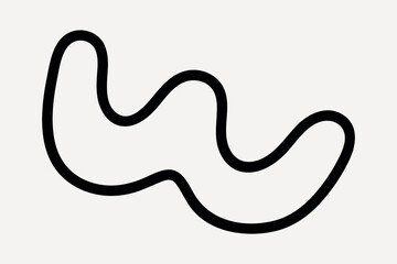 Abstract black wavy line art vector
