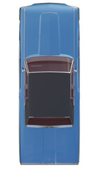 Classic Blue Muscle Car from Above