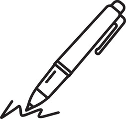 Fototapeta premium Elegant line art of a pen writing, perfect for educational materials, creative projects, or business branding that needs a touch of sophistication and style