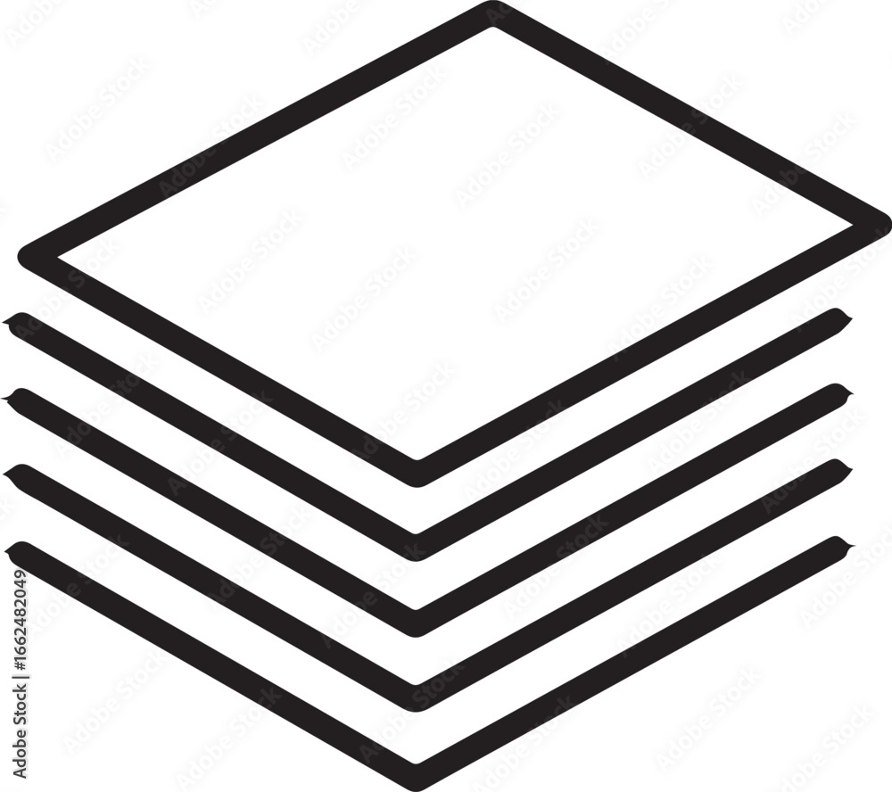 Poster modern stack of papers icon, perfect for representing organization, documents, or layering in design