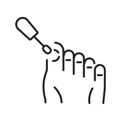 Foot receiving a pedicure icon perfect for beauty salons, nail spas, beauty products, and cosmetic advertisements on social media.