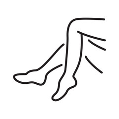 Simple line drawing showing a persons legs. Suitable for health and fitness blogs, medical educational materials, or physical therapy resources.