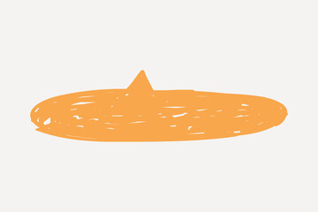 Abstract orange scribble art. vector