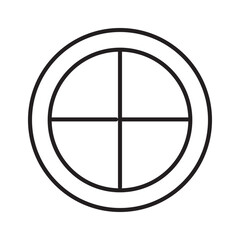 Black line drawing of an earth symbol in a circle, suitable for logos, environmental campaigns, presentations, educational materials, and web design.