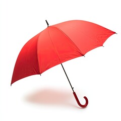 Red umbrella against white background
