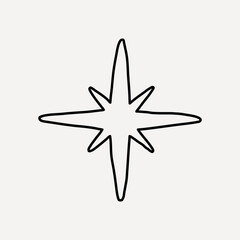 Minimalist star outline design vector