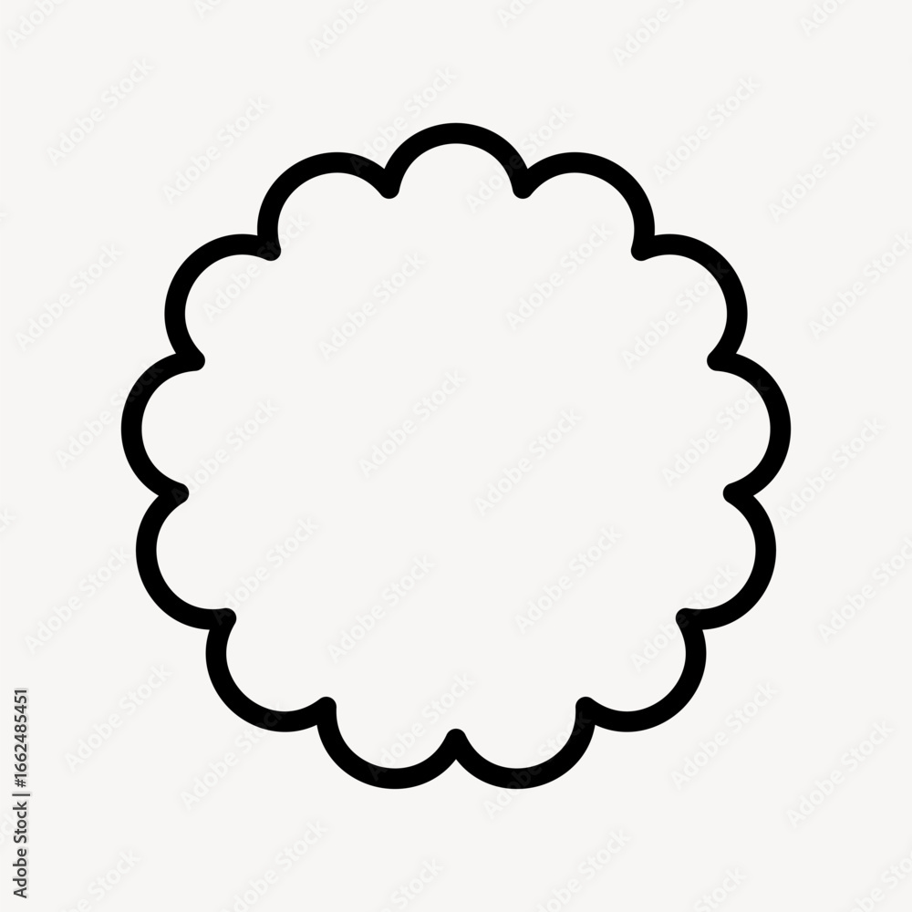 Poster simple scalloped circular frame vector