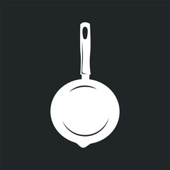 vintage retro design cooking logo concept with black silhouette frying pan simple template restaurant brand logo, cafe, bar