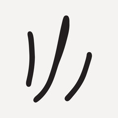 Minimalist black brush strokes on a white, element vector