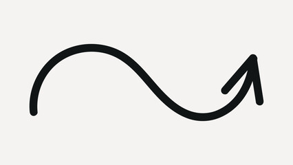 Minimalist black wavy arrow on a light, element vector