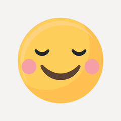 Calm blush emoticon vector