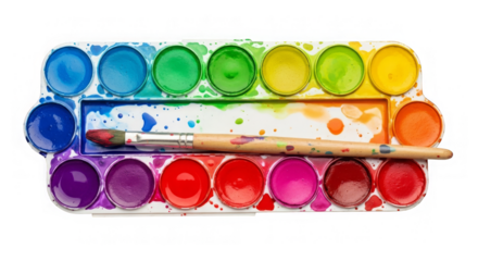 Watercolor Paint Set With Brush Colorful Art Supplies