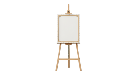 Wooden Easel With Blank Canvas Art Studio Setup