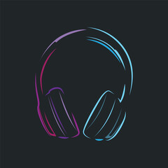 modern design concept of gamer headset logo, music headset for gamers esport illustration of game product templet symbol, shop, business brand, game team, with modern minimalist silhouette