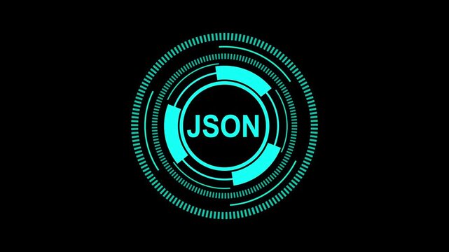 Futuristic JSON Interface with Structured Data Elements in 4K