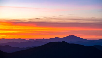 Sunrise over mountain range
