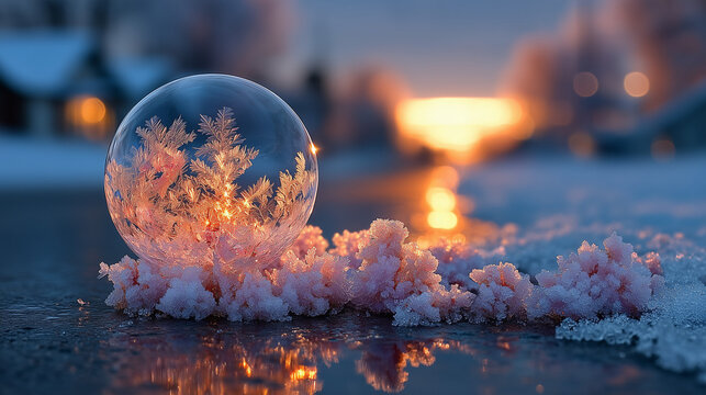  Ice flowers, Soap bubble, Ice crystals - Powered by Adobe