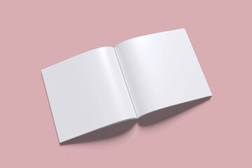 White square magazine with red background for mockup template
