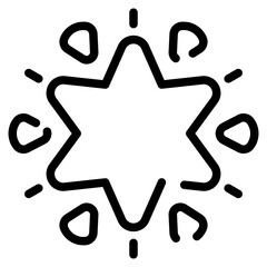 Five Points Glowing Star