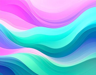 Abstract wave pattern with vibrant pastel hues, flowing smoothly in a horizontal direction