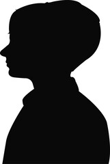 a boy head silhouette vector