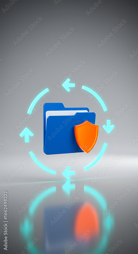 Aufkleber secure folder: an abstract representation of data protection and cyber security, a digital folder is