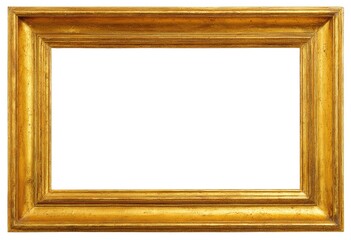 Gold picture frame, rectangular shape, empty interior