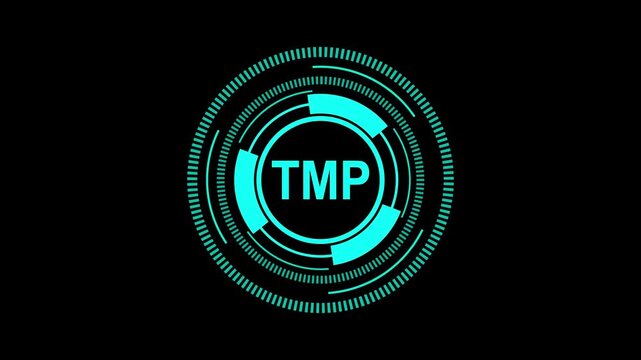 TMP File Interface in 4K Resolution with Temporary Data Elements on Dark Background
