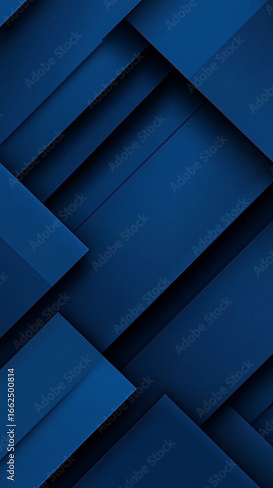 Poster abstract dark blue geometric pattern with shadows and diagonal lines, modern design