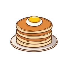 Delicious Stack of Pancakes Topped with Sunny Side Up Egg A Classic Breakfast Delight