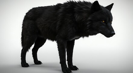 Obraz premium Intense Black Wolf in Dramatic Studio Lighting