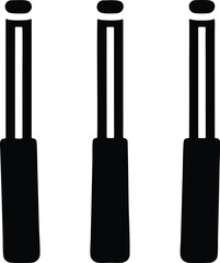 Cricket wicket stumps vector icon.