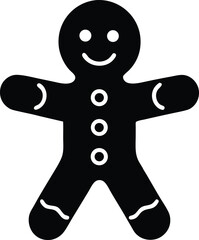 Classic gingerbread man vector icon.