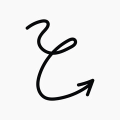 Curved arrow minimalist illustration vector