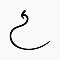 Fototapeta premium Curved arrow indicating return direction illustration vector