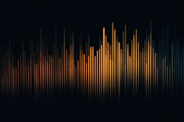 Abstract dark background with vertical, glowing bars of orange and gold tones