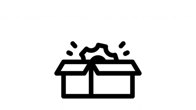 gear minimalist line animation