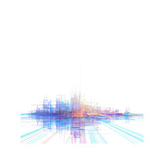 Obraz premium Abstract Cityscape Neon Dreamscape at Night